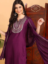 Women Silk Blend Embroidered Kurta Trouser-PKSKD1807